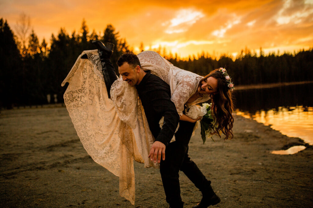 Gorgeous Whonnock Lake wedding editorial shoot