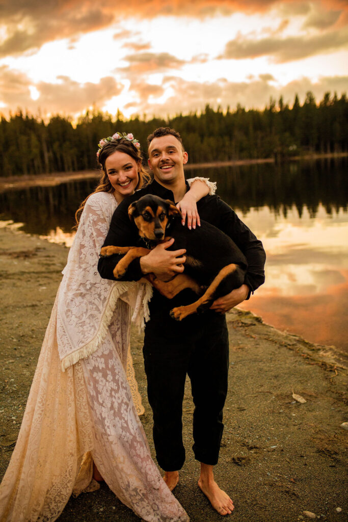 Whonnock Lake wedding editorial shoot with a beloved dog