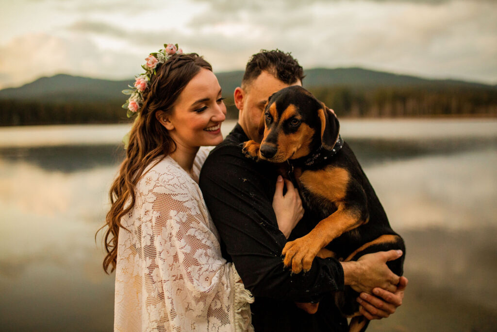 Whonnock Lake wedding editorial shoot with furry friends