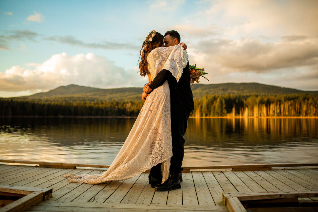 Romantic Whonnock Lake wedding editorial photoshoot