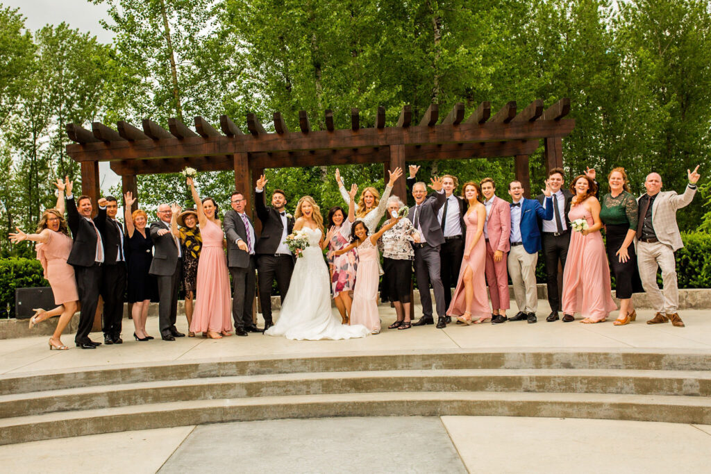 Full family portrait at a Redwoods Golf Course Wedding
