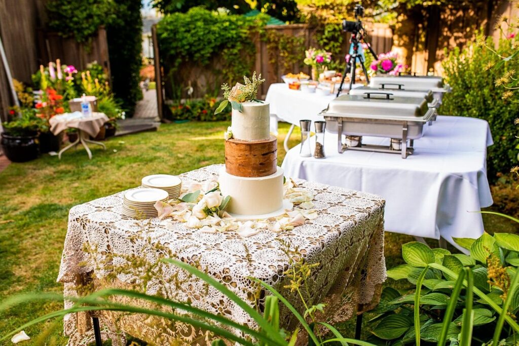 Table set up of a Backyard wedding in BC