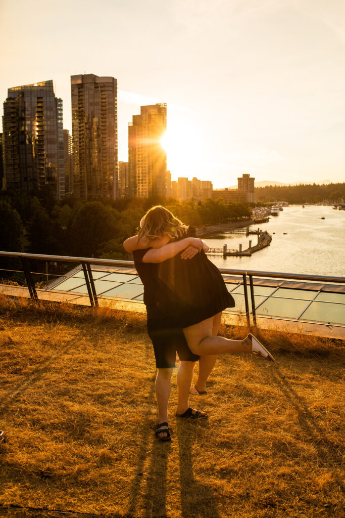 Romantic Vancouver engagement shoot at sunset