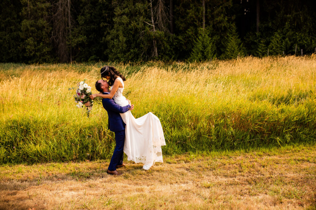 romantic outdoor photo Vancouver Island Wedding At Enrico Winery