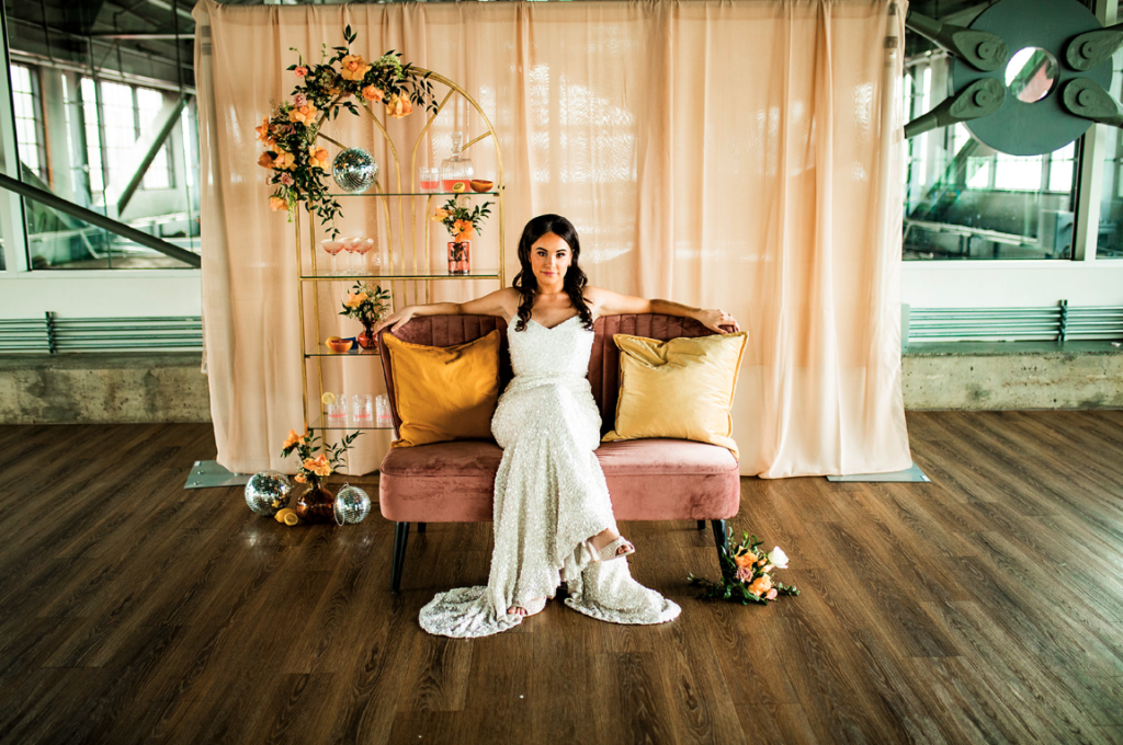 Bridal portrait indoors at The Wallace Vancouver wedding