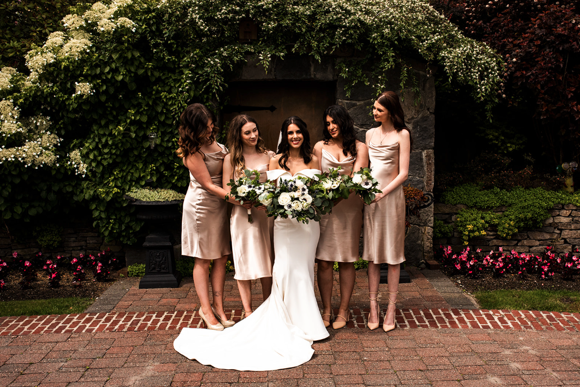 Bride with bridal party in BC