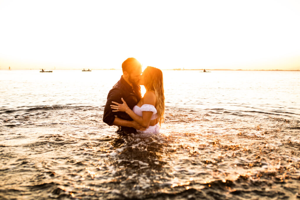 Romantic crescent beach BC engagement photos