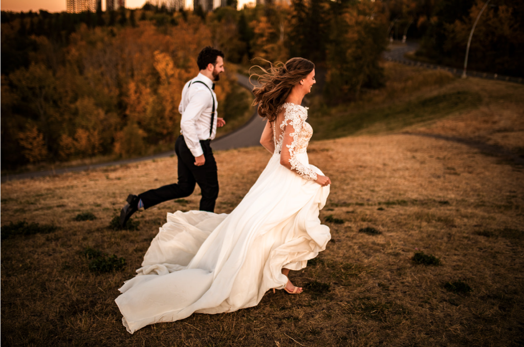 Wedding photography at sunset in Vancouver