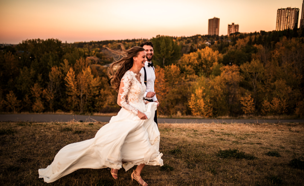 Wedding photos at golden hour in Vancouver
