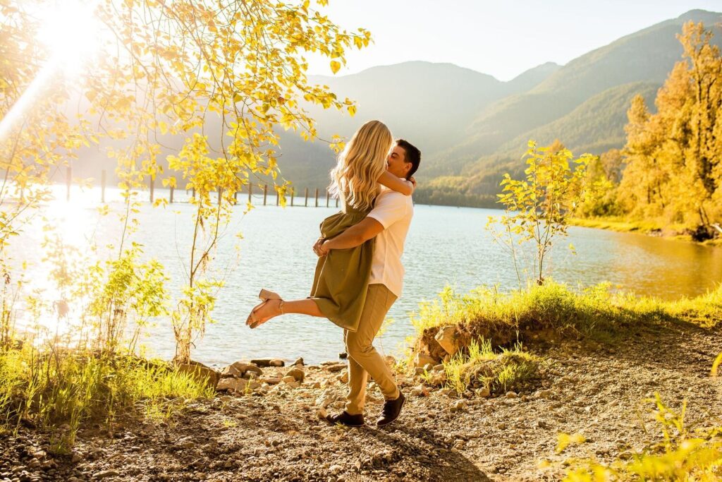 Engagement photos at Kilby Historic Site BC