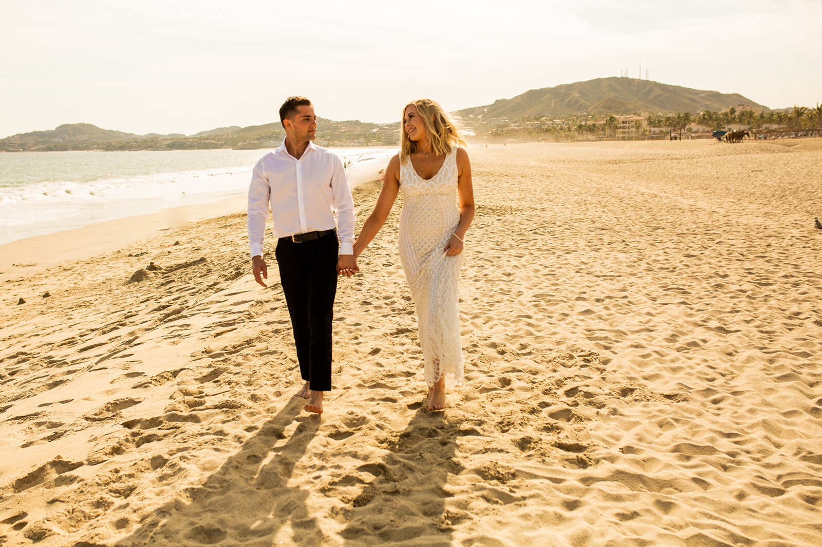 Los Cabos Wedding with couple on beach