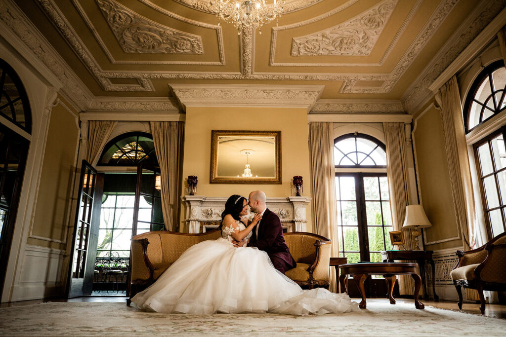 Stunning editorial wedding photoshoot at Hycroft Manor wedding venue in Vancouver
