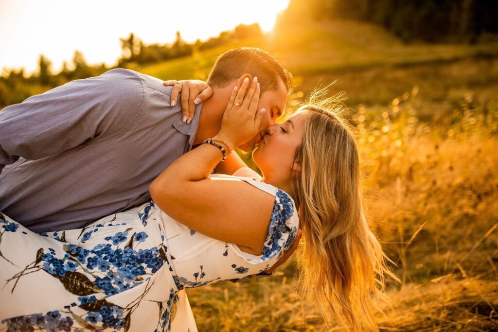 Golden hour engagement shoot in Vancouver BC