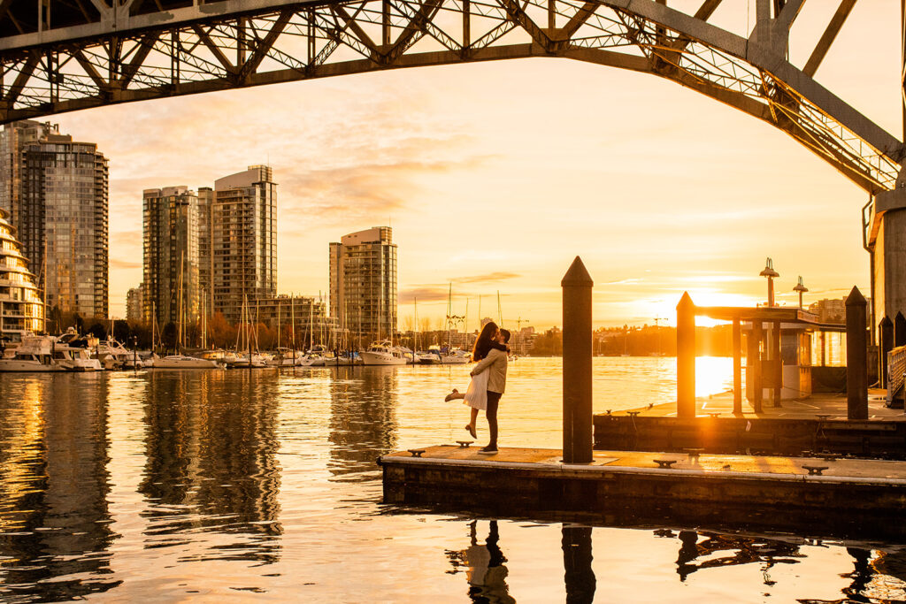 Sunset engagement shoot in Vancouver