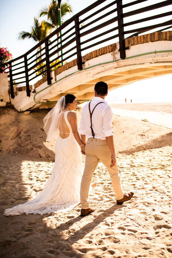 Couples portraits on the beach at a Cabo San Lucas wedding