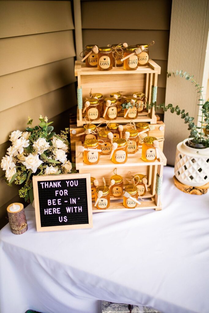 Table details at an intimate backyard wedding in Maple Ridge BC