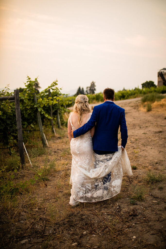 Photo of newlyweds in the Summerhill Pyramid Winery wedding venue