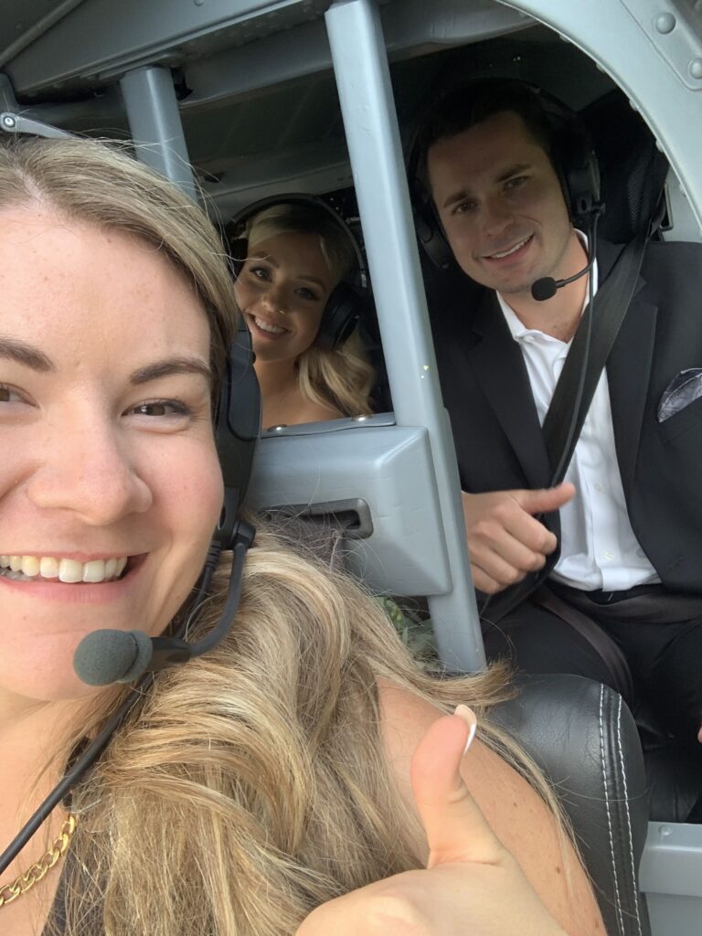 Vancouver wedding photographer with couple at their heli wedding