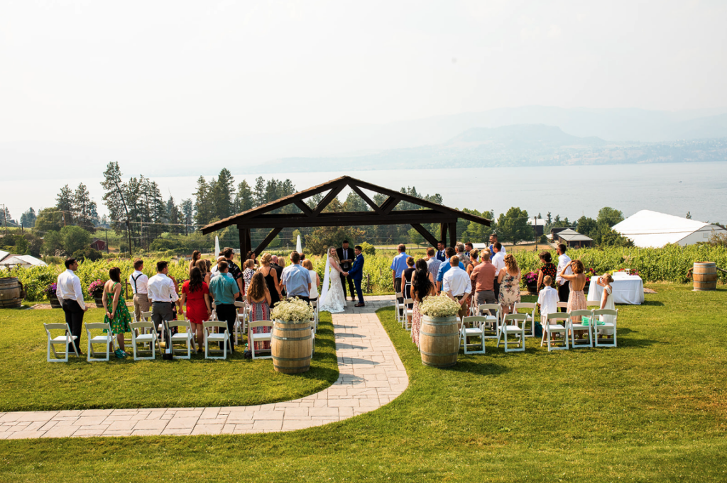 Okanagan wedding ceremony at a winery