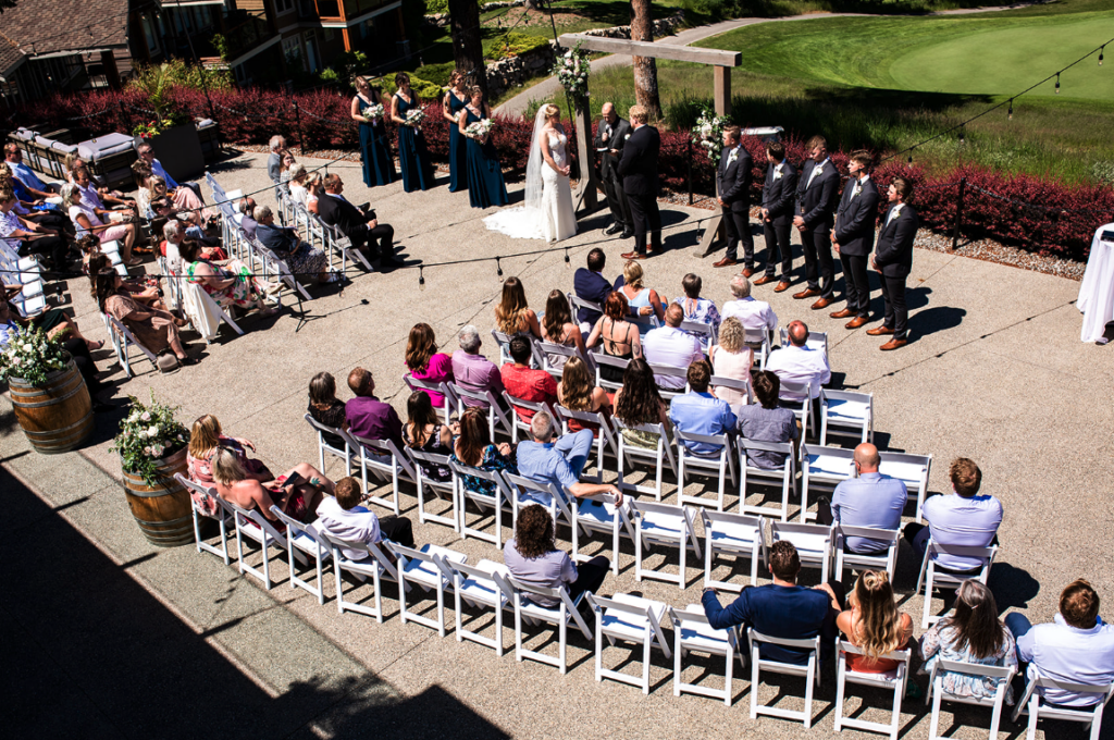 Okanagan wedding ceremony with guests seated