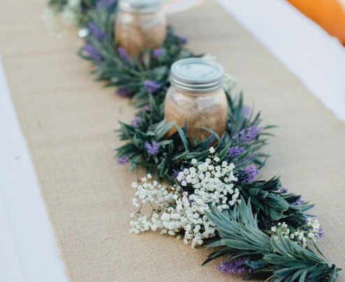 Lavender wedding centerpiece