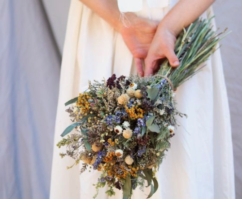Wild lavender bridal bouquet