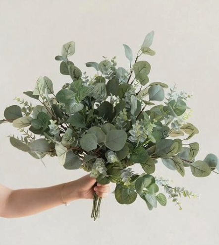 Simple eucalyptus bridal bouquet