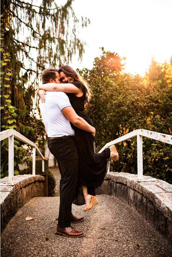 Golden hour engagement photos in BC